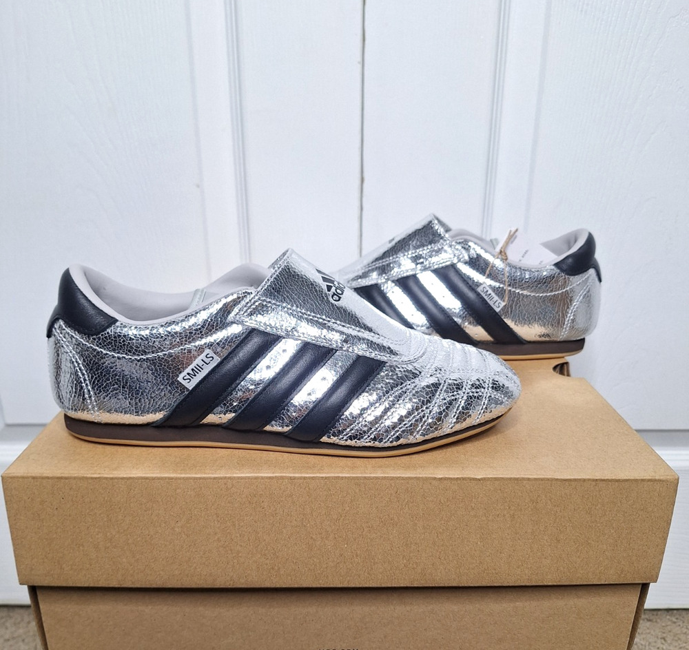 Adidas Taekwondo Silver Black Gum JH9664 Slip-On size 7 Women's